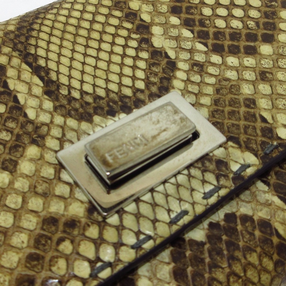 Fendi Long Wallet Python Beige Brown - image 6